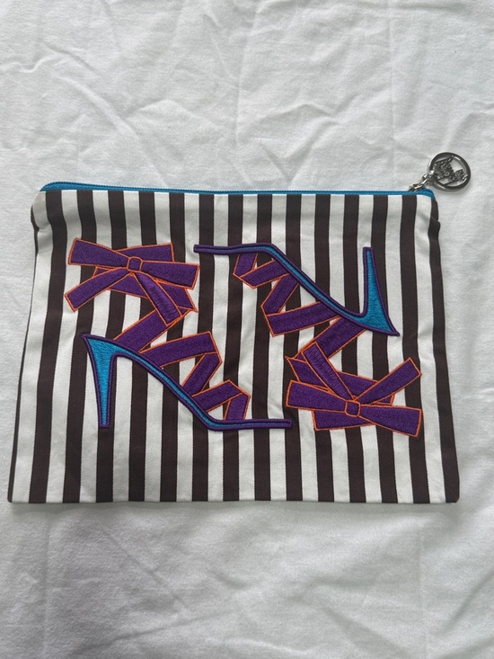 henri bendel Handbags - Henri Bendel Striped High Heel Shoes Cosmetic Bag